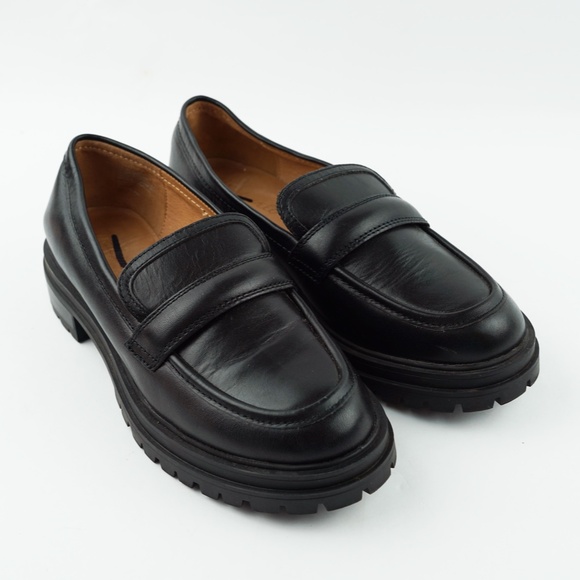 MADEWELL Size 7.5 The Bradley Lugsole Loafer in Leather True Black $158 - Picture 3 of 7